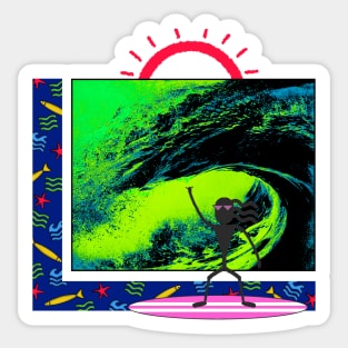 Retro Vintage Surfer Sticker